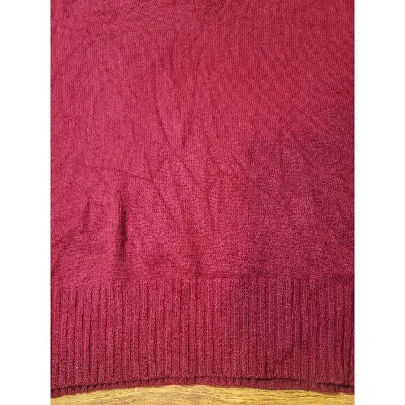 Vtge 60s Capper & Capper Burgandy Scotland 100% Cashmere V Neck Sweater Size 42" - Picture 3 of 5